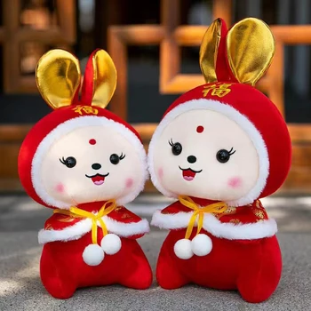 2023 Çin Zodyak Fortuna Tavşan Yeni Yıl Tang Takım Elbise Sevimli Tavşan Ev Dekor doldurulmuş oyuncak Yaratıcı Yeni Yıl Özel Hediye çocuklar İçin