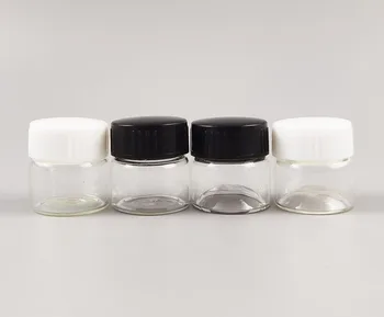 50x5g Mini Şeffaf cam krem kavanoz plastik kapaklı 5cc mini cam kozmetik ambalaj Kapları Mini cam kavanoz Makyaj Pot