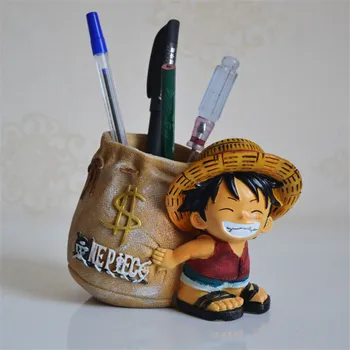 Anime Luffy reçine Şekil Ofis Masası kalemlik Koleksiyon dekorasyon aksiyon figürleri erkek çocuk oyuncakları yaratıcı hediyeler