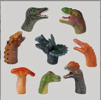 dinozor silikon kukla 8 adet Simülasyon Dinozor parmak kuklası Oyuncak Mini Silikon Dinozor Modeli Hikaye Anlatma parmak kuklası