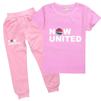 Moda Şimdi Birleşik Giysi Bebek Erkek pamuklu tişört + pantolon 2 adet Eşofman Genç Kız rahat giyim setleri Çocuklar Spor