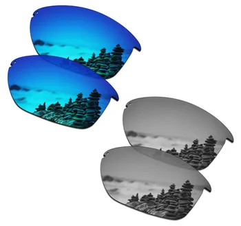 SmartVLT 2 Pairs Polarize Güneş Gözlüğü Yedek Lensler Oakley Durdurulamaz Buz Mavisi ve Gümüş Titanyum