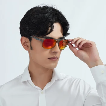 YENİ AYAKTA tasarım Erkekler Klasik Pilot Güneş Gözlüğü Sürüş Balıkçılık TAC HD Polarize Lens Erkek Gözlük UV400 Koruma