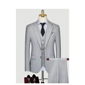 Özel Yapılmış Damat düğün elbisesi Blazer Pantolon İş High-end Klasik Elbise Pantolon ZHA05-46999